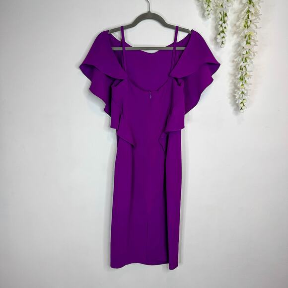 RALPH LAUREN PURPLE LABEL 100% silk cocktail dress flutter sleeve 3260 - Picture 2 of 9